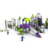 Green Purple Outdoor Playground Equipment Multi Function Children Play Slide Green Purple Outdoor Playground Equipment Multi Function Children Play Slide