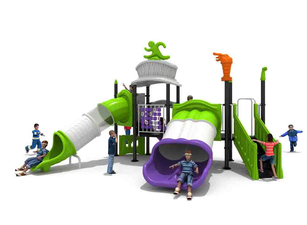 medium-tube-slide-playground-kids-outdoor-castle-play-structure-2.jpg Commercial Preschool Play Set Double Tunnel Slide Outdoor Play Equipment