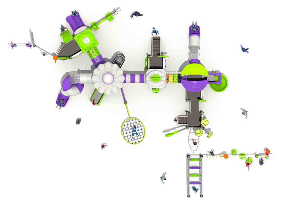 Green Purple Outdoor Playground Equipment Multi Function Children Play Slide Green Purple Outdoor Playground Equipment Multi Function Children Play Slide
